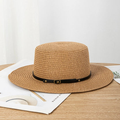 Summer Wide Brim Panama Hat, Unisex, Belted Brim, Sunshade