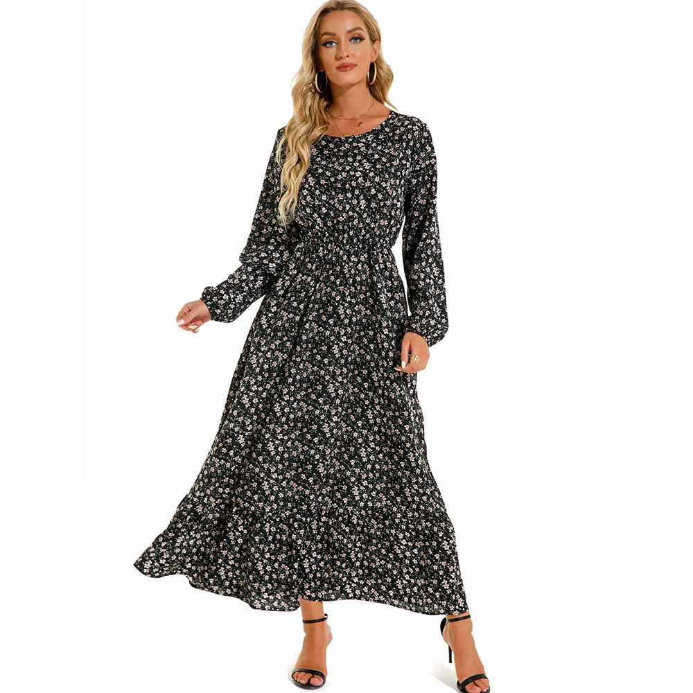 Bohemian Casual Full Sleeve High Waisted Maxi Dress. 20 different designs. S,M, L, XL