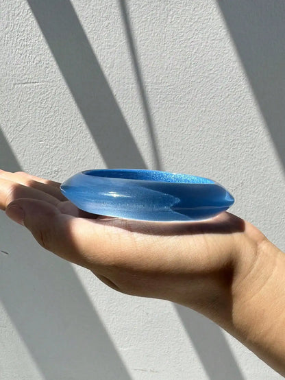 Blue Laser Gradient Irregular Resin Bracelet