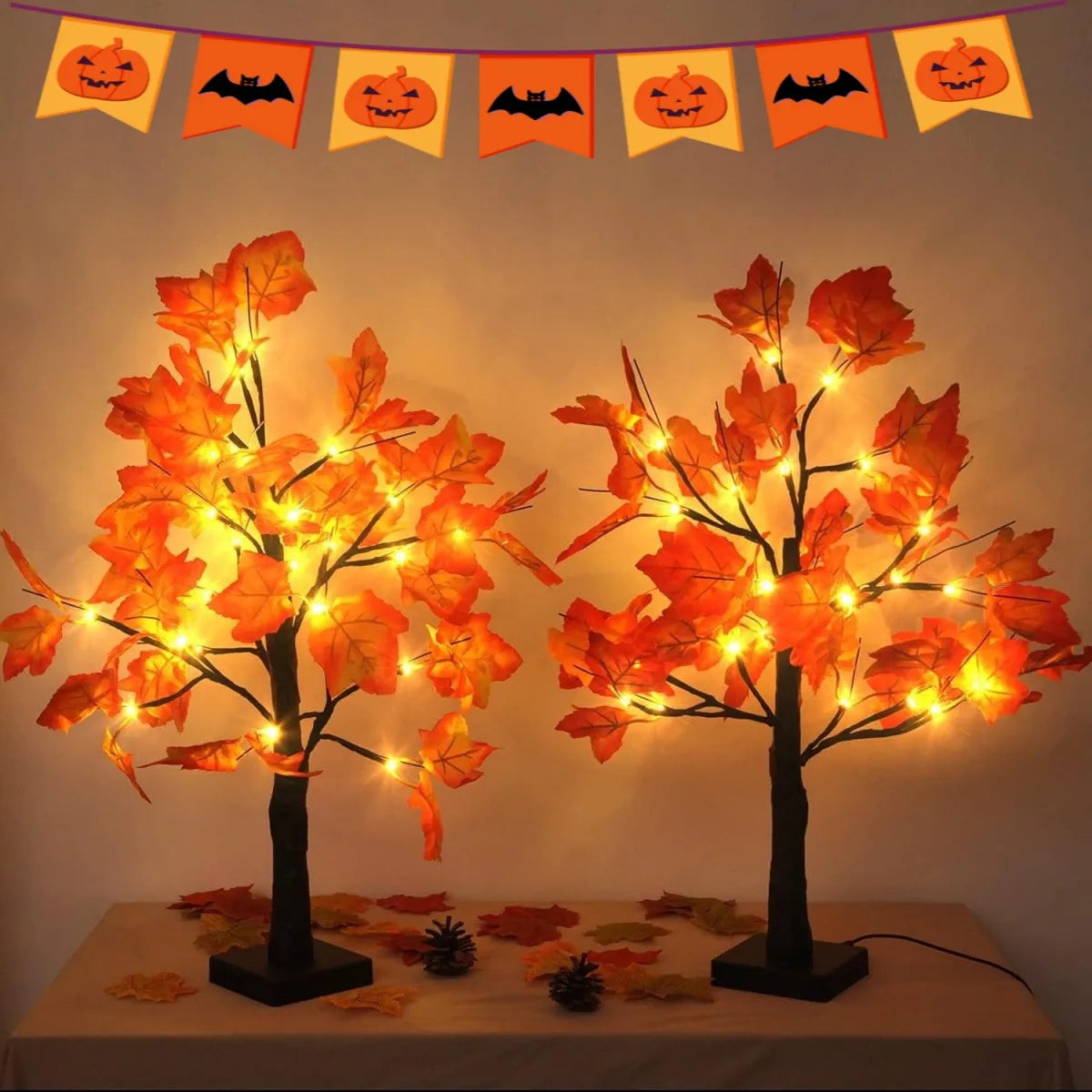 1pc 24 inch LED Artificial Black Birch Tree Light, DIY Branches, Table Lamp For Fall