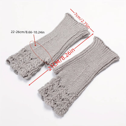 Autumn and Winter short fishnet knit gloves, fashionable.
