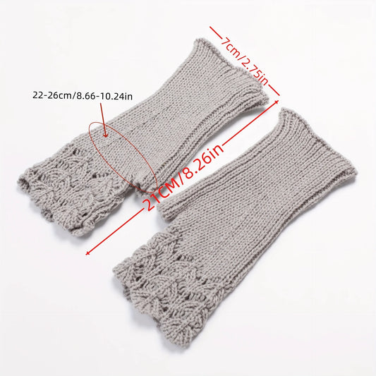 Autumn and Winter short fishnet knit gloves, fashionable.