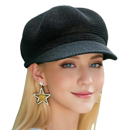 Retro Beret Caps for Women, Breathable Mesh Material, Solid Color Beret for Outdoors