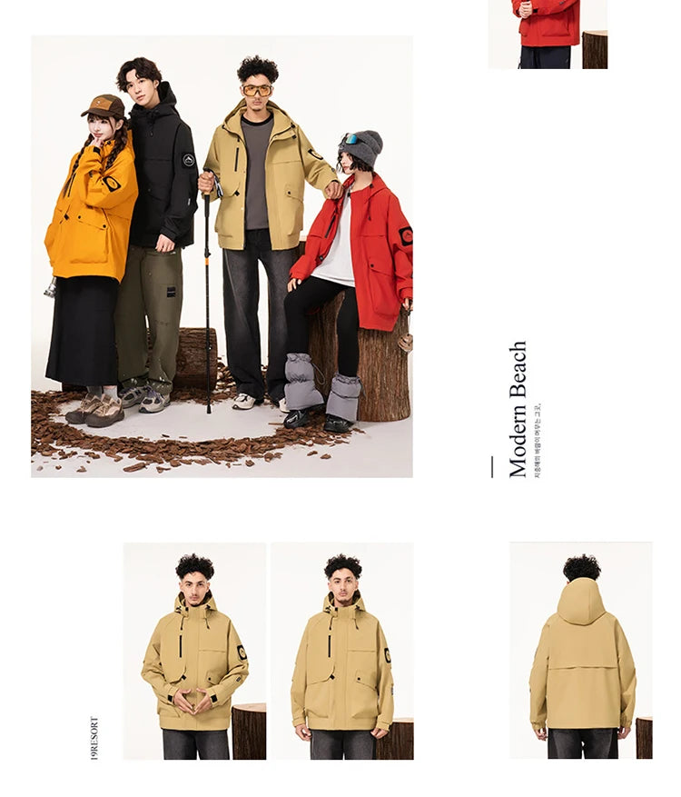 Lightweight, Wind and Waterproof Hooded Jacket. Velcro Banded Sleeves, 9 Colors