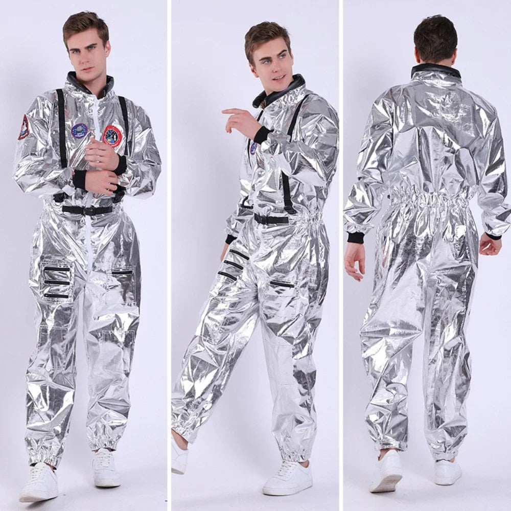 Adult and Children Astronaut Costumes, Couples Spaceman Cosplay Space Suit, Halloween Family Party Dress Up