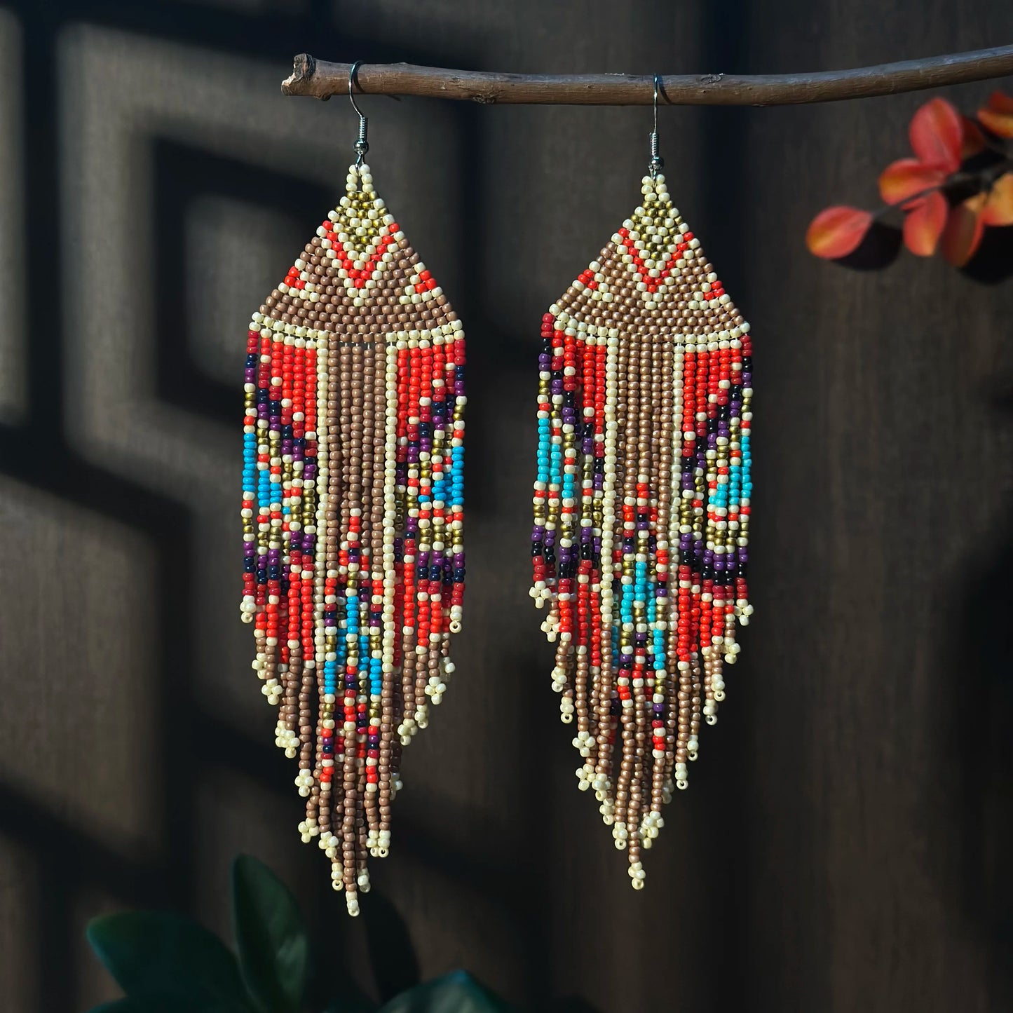 Colorful Bohemian Native American Inspired Dangle Earrings