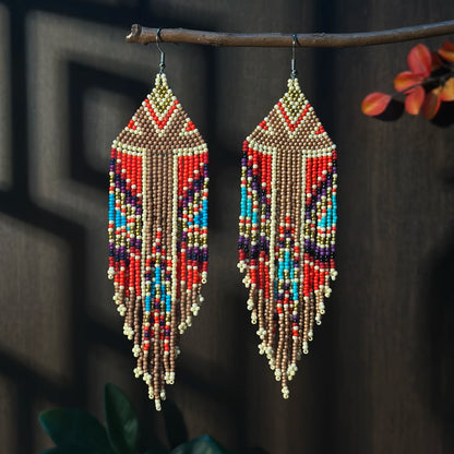 Colorful Bohemian Native American Inspired Dangle Earrings