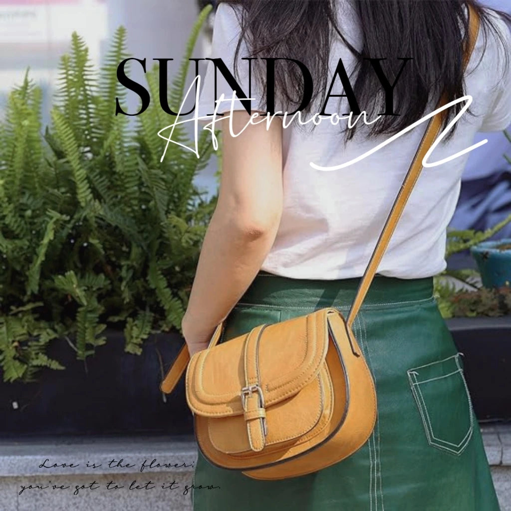 Boho Crossbody Bags, Saddle Shoulder Purse, Faux Leather Strap. In 7 Colors