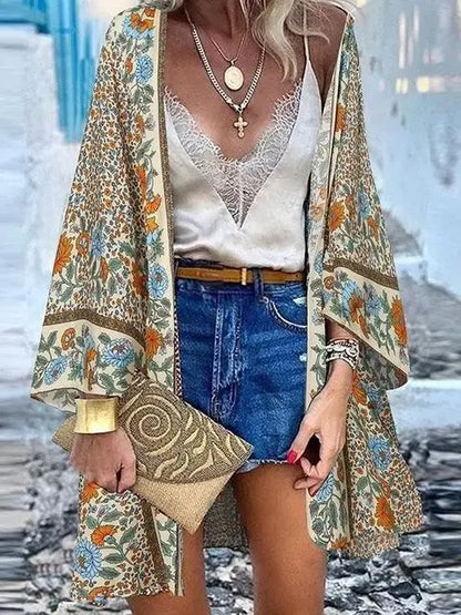 Women's Boho Blouse Cardigan Top, Casual Cover-Up in 12 designs