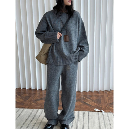 Sweater Suits, High Quality, 50% Wool Pullover With Knitted Pants