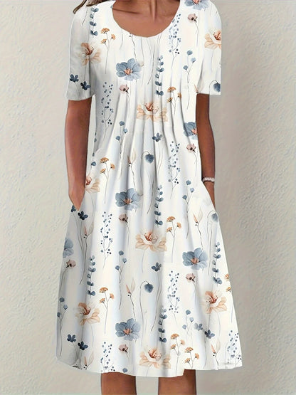 Plus Size to 4XL Loose Casual Dress with Pockets 5 Different Colors and Designs