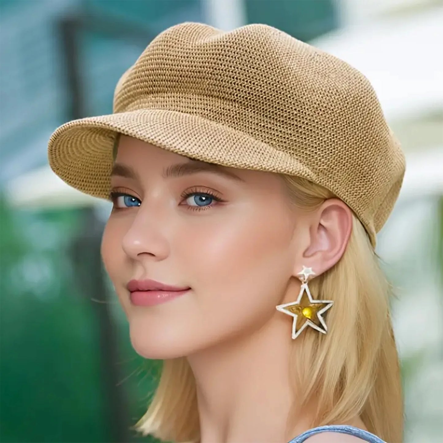 Retro Beret Caps for Women, Breathable Mesh Material, Solid Color Beret for Outdoors