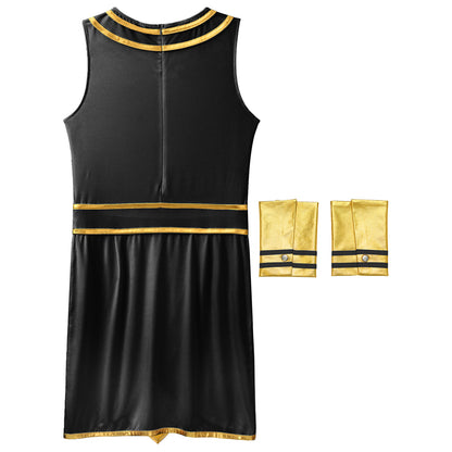 Ancient Egyptian Prince Halloween Costume. Robe with Cuffs