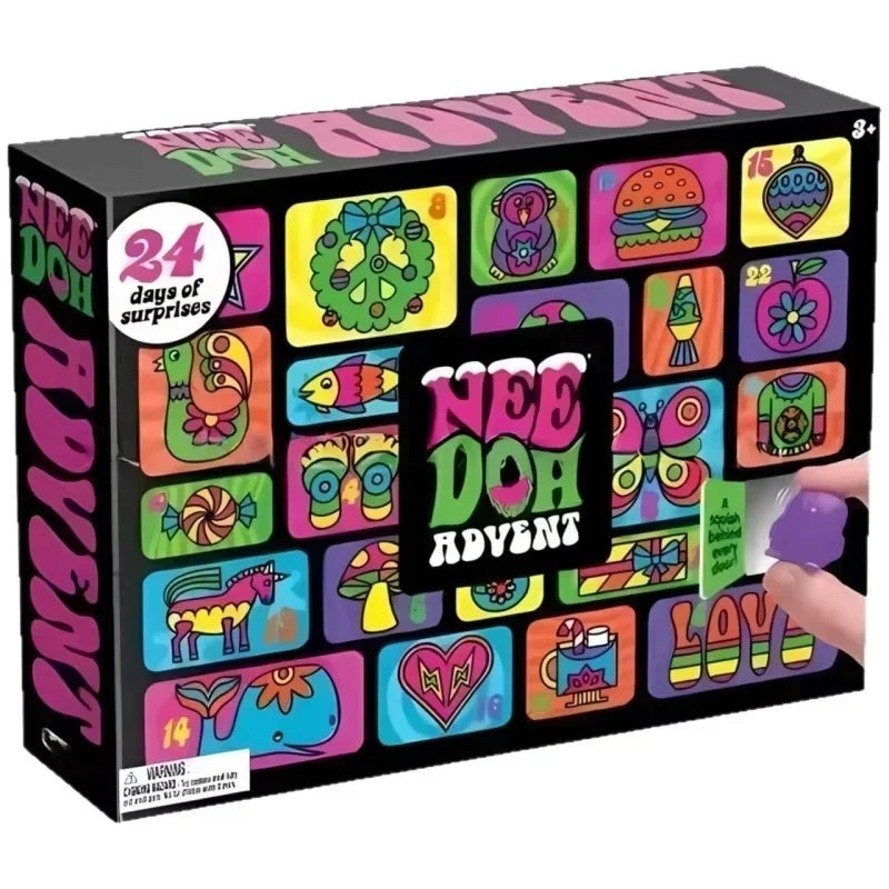 Christmas Countdown Fidget Advent Calendar, Squishy Surprise for Every day beginning Dec 1st through the 24th. Five boxes to choose from