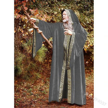 Medieval Wizard Cloak, Adult Hooded (Cane not Included)
