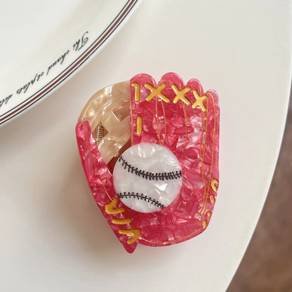 1pc American style baseball hair clip, fun baseball glove grip clip,