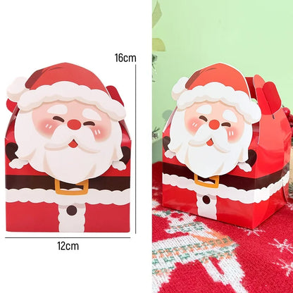 Christmas Square Cardstock Gift Bags, Sturdy Reusable