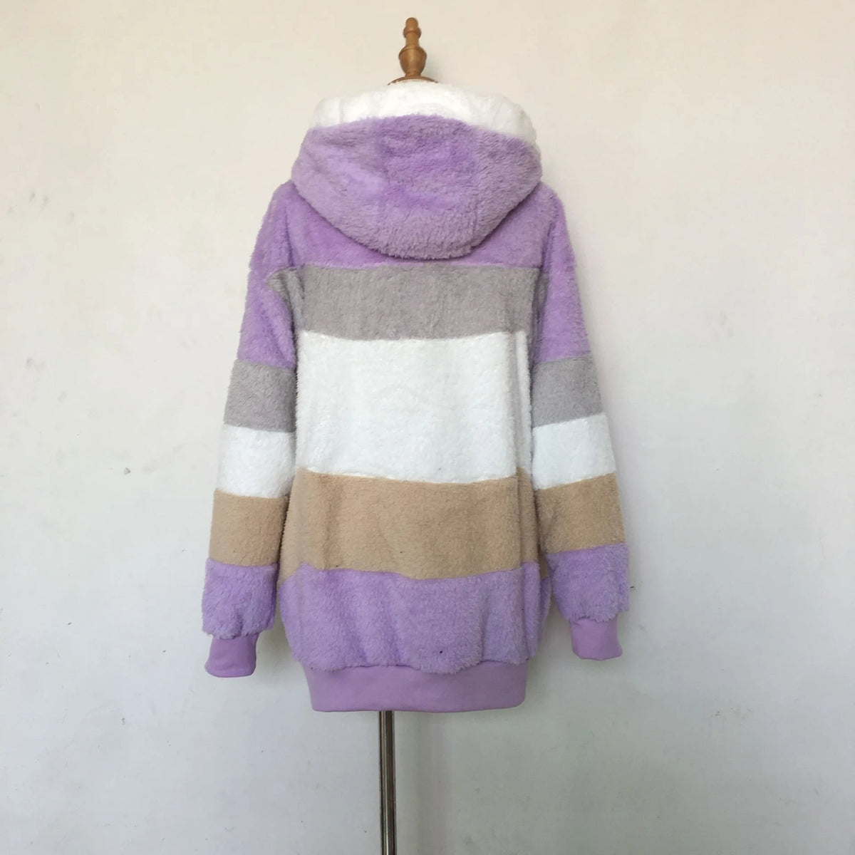 Oversized Warm Plush Jacket with Pockets, Hood, and Zipper Front, Loose, Cozy Fit. comes in 10 Colors