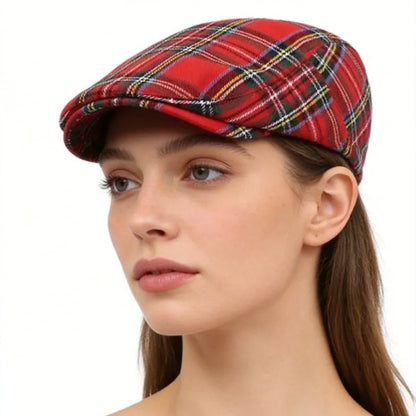 British Plaid Newsboy Cap, Cabbie Hat,  Stylish Unisex Design 4 Colours