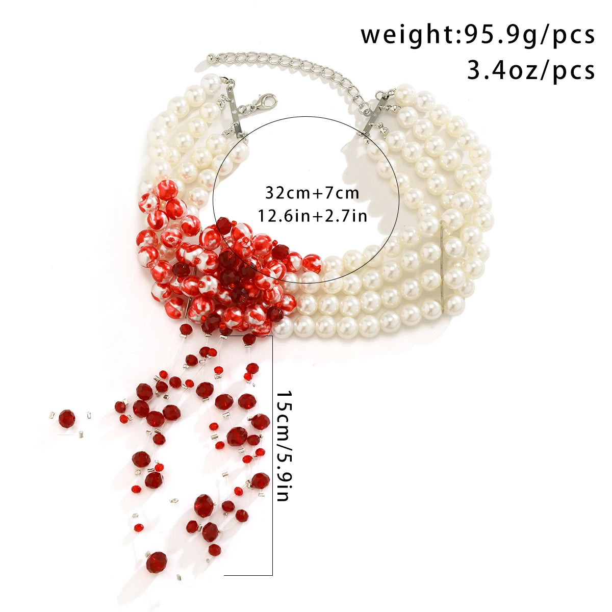 Halloween Gothic Multi-Layered Imitation Pearl Clavicle Necklace