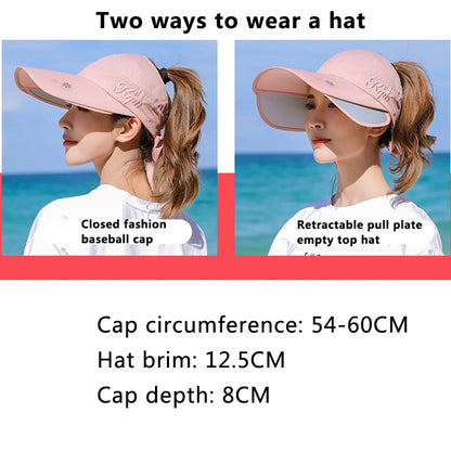 Large Brim Visor Caps with Retractable side plates