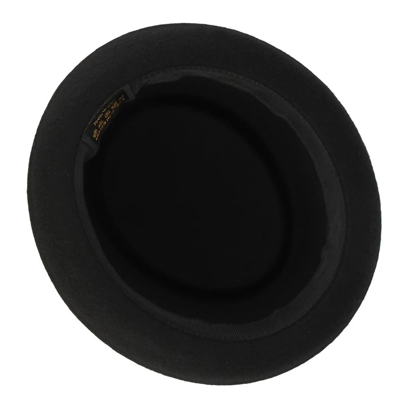 100% Wool Pork Pie Fedora Hat for Women and Men