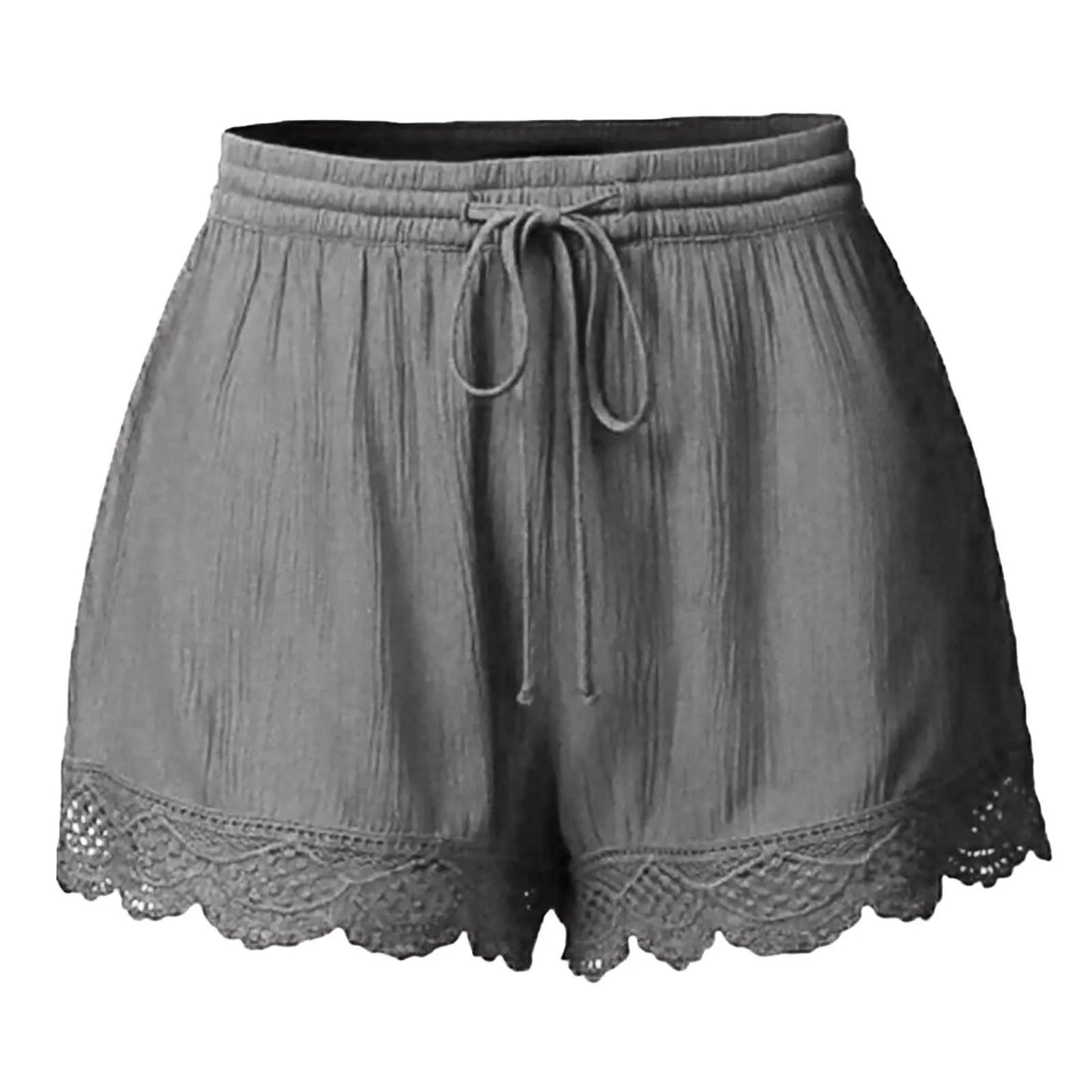 Plus Size to 5XL Ladies’ Casual Versatile Drawstring, Lace hem ,drawstring elastic waist