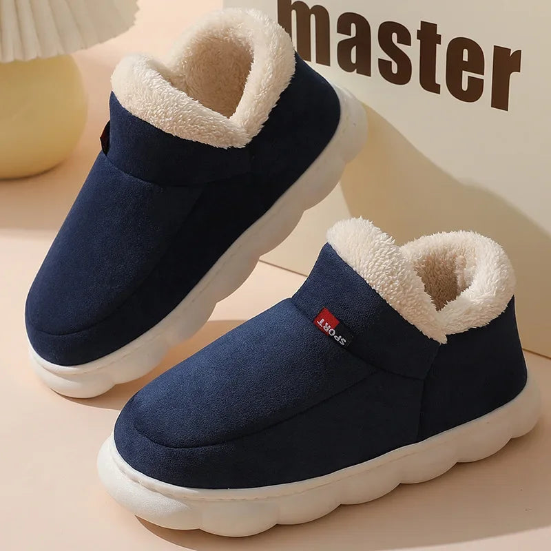 Casual House Shoes For  Indoors or Outdoors, Warm Cotton Plush Padded Slippers
