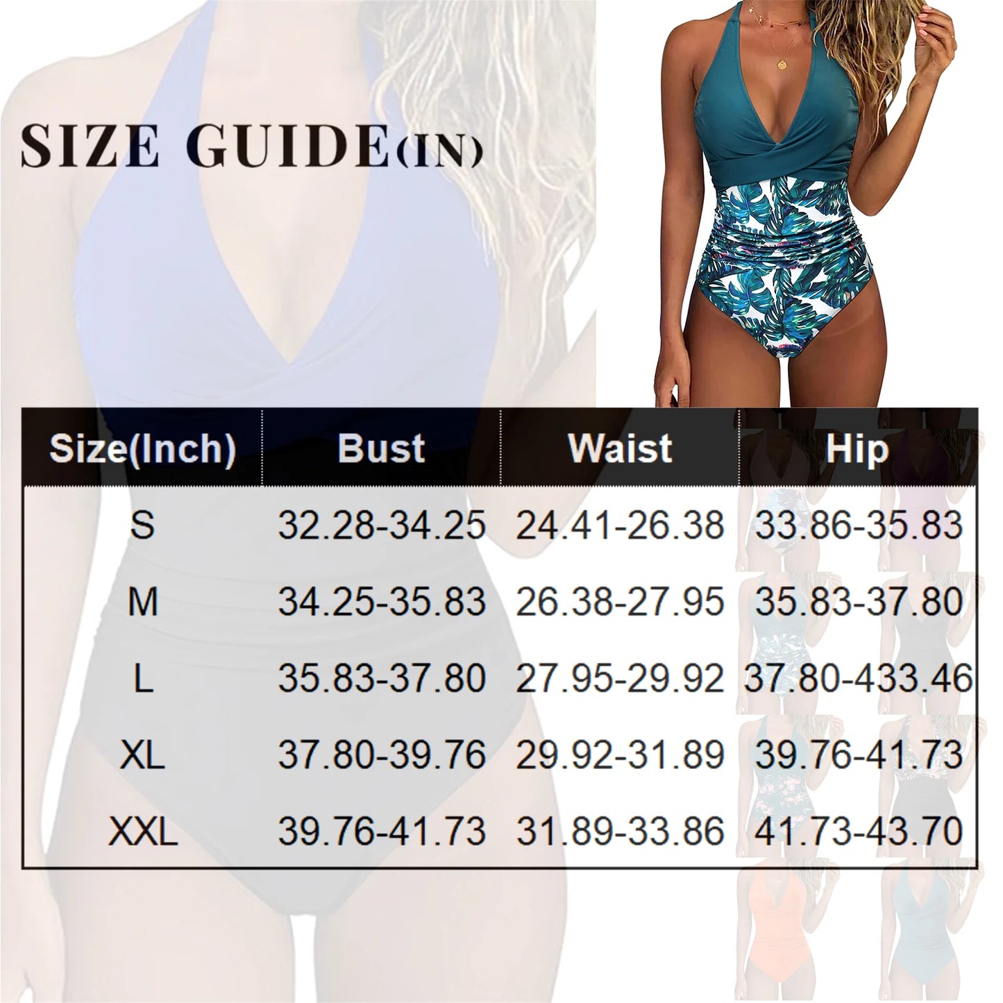 Tummy Control Sizes to 2XL Swimsuit Cross Front One Piece Beach Halter Neck comes in solids, print, and striped