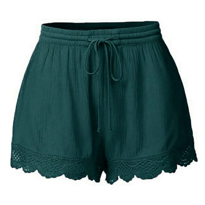 Plus Size to 5XL Ladies’ Casual Versatile Drawstring, Lace hem ,drawstring elastic waist