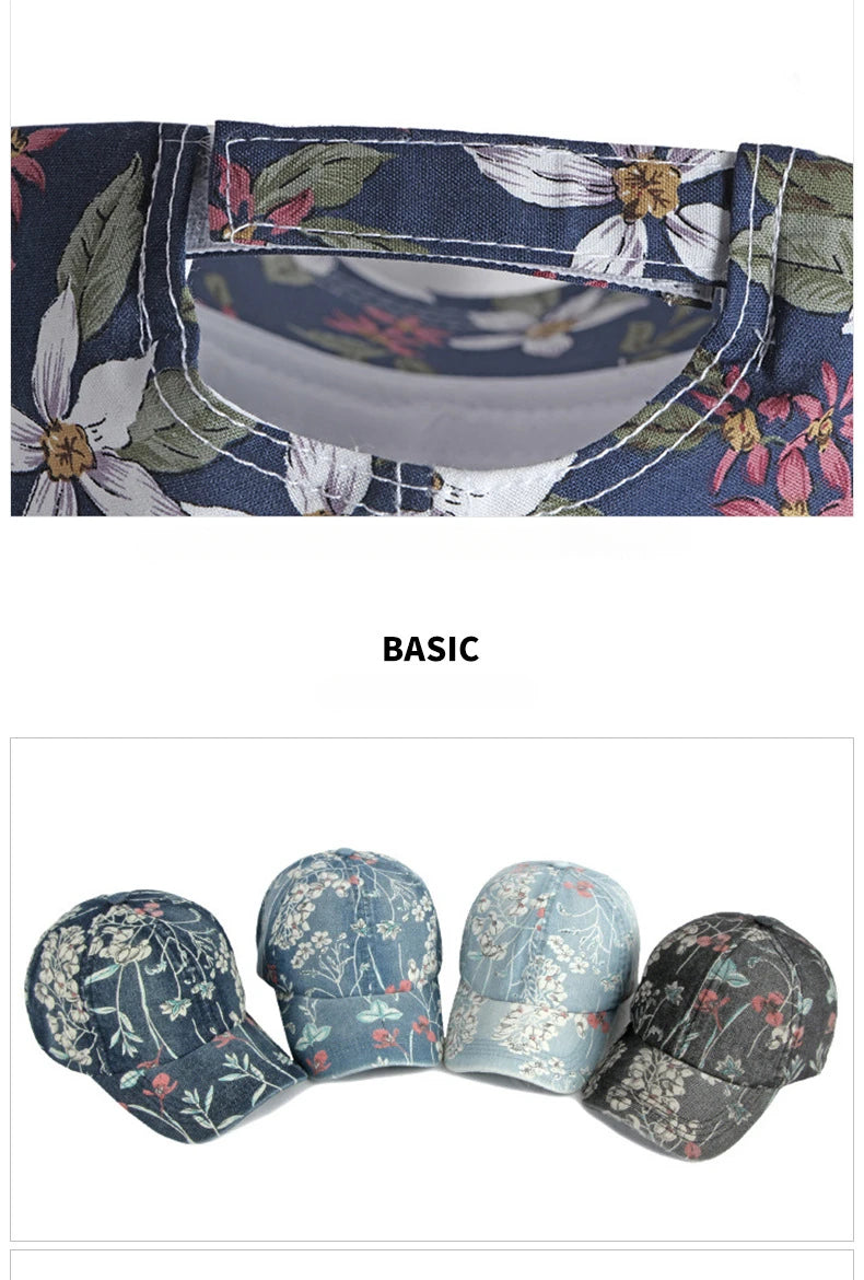 35 Designs of Boho Washed Denim Baseball Caps