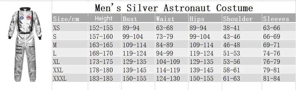 Adult and Children Astronaut Costumes, Couples Spaceman Cosplay Space Suit, Halloween Family Party Dress Up
