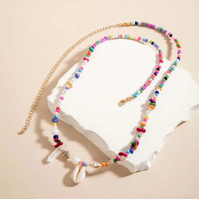 Bohemian Beaded Conch Shell Waist Chain Irregular Rice Beaded Body Chain