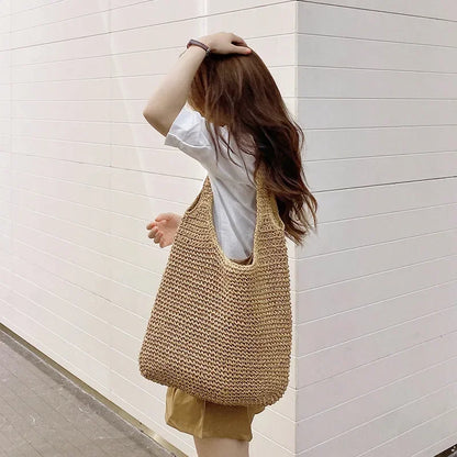 Recycled Paper Straw Over -the-Shoulder Handbags