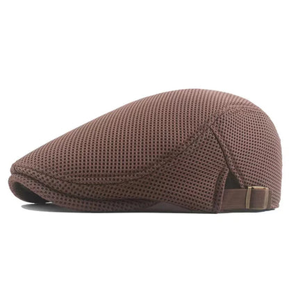 Mesh Newsboy Caps, British Painters Hats, Ventilated Berets, Adjustable Flat Cap