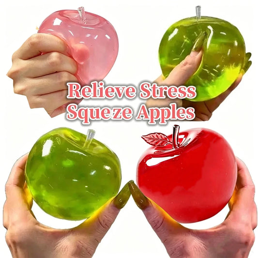 Squishy Apple Fidget Toy, Stress Relief, Anti-Anxiety Fruit, Stretchy Slow Rising