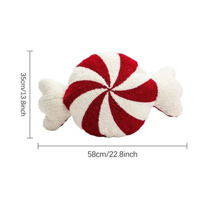 Christmas Candy Cane or Peppermint Shaped Soft Throw Pillows