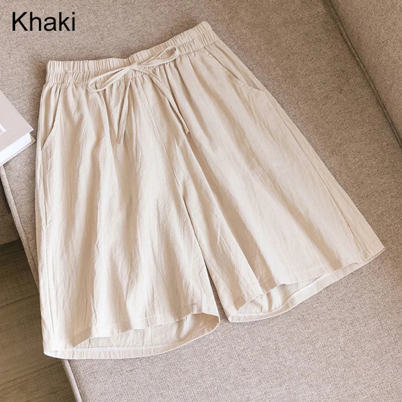 Sizes to 3XL Casual Linen Shorts High Waisted with elastic waistband and pockets Variety of colors