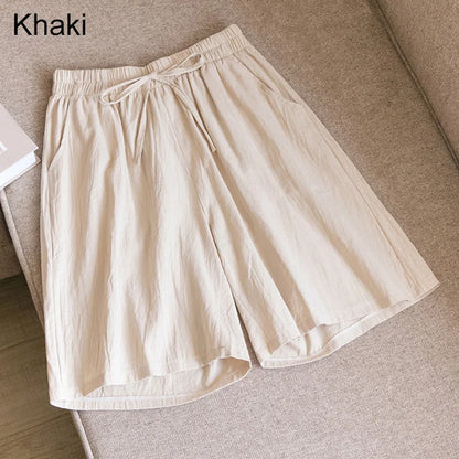 Sizes to 3XL Casual Linen Shorts High Waisted with elastic waistband and pockets Variety of colors