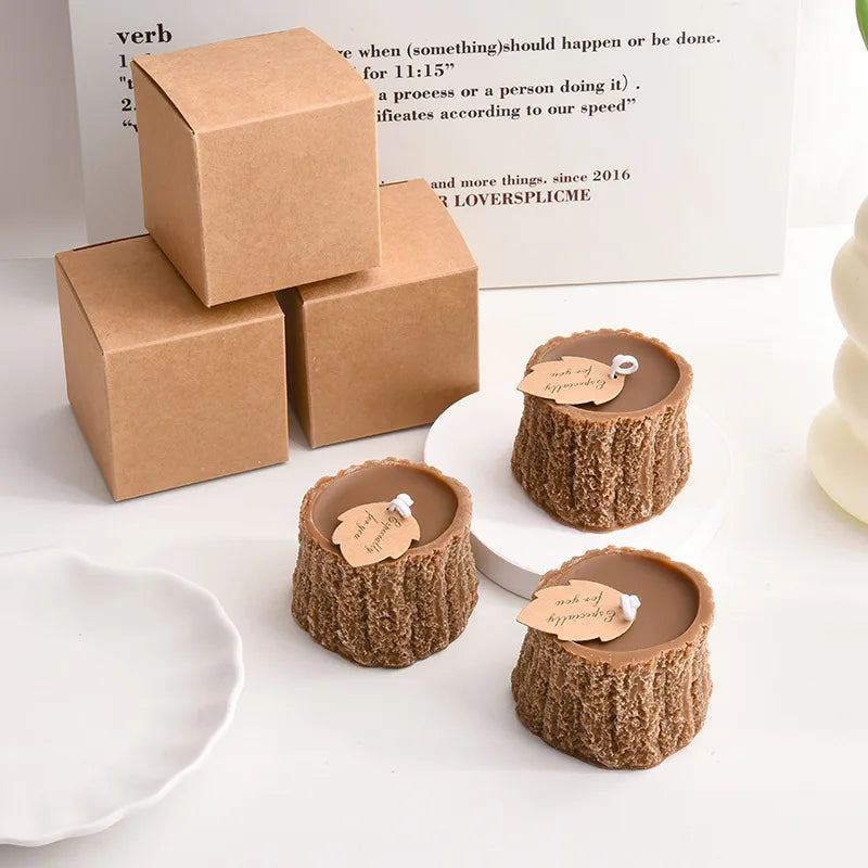 Tree Stump Candle Set Gift Creative Tree Stump Fragrance Candle Jar