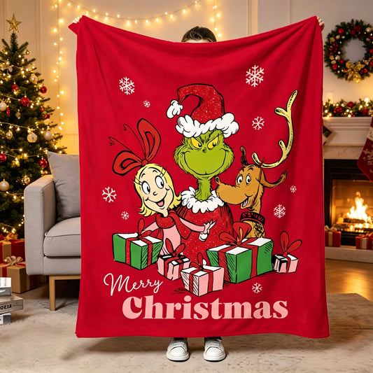Soft Flannel Christmas Throw Blanket in 6 sizes