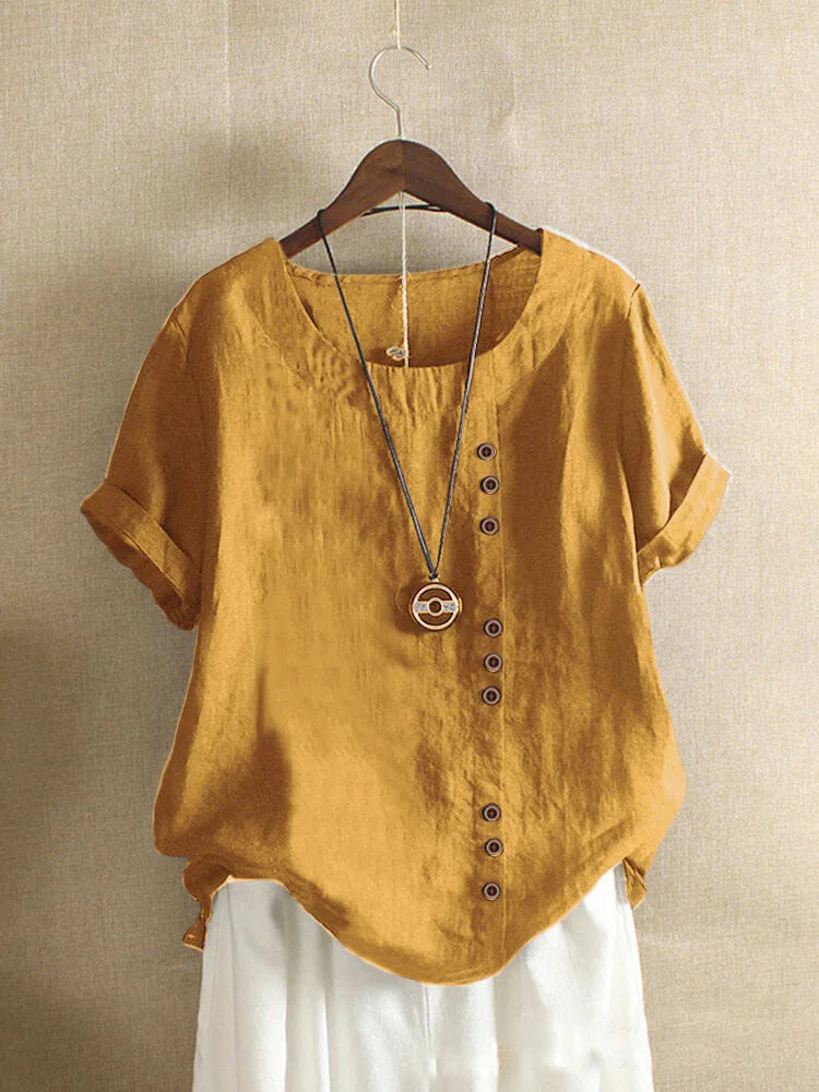 Sizes to 5XL Cotton Linen Vintage T-shirt Casual Loose Long Shirts with rolled sleeves.