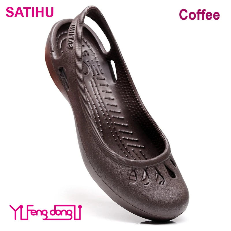 Lightweight Anti-Slip Hole Shoes,   Inspired Clogs For Women's Flat Bottom Sandals