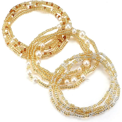 3 Piece Set of Waist Beads for low-rise pants or bikini wear. 10 different set colors to choose from