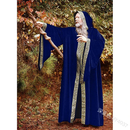 Medieval Wizard Cloak, Adult Hooded (Cane not Included)