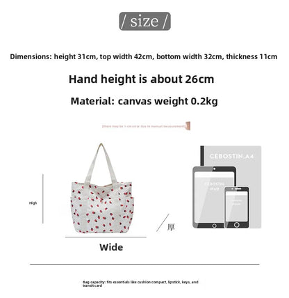 Corduroy Shoulder Bag, Cute Printed Handbag, Casual Commuter & Shopping Bag or Gift Bag