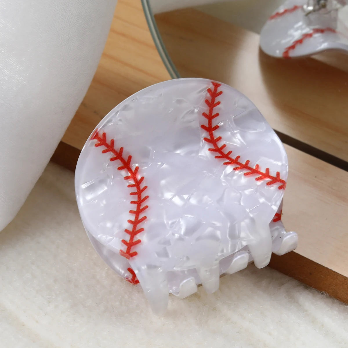 Baseball Design Acrylic Hair Claw