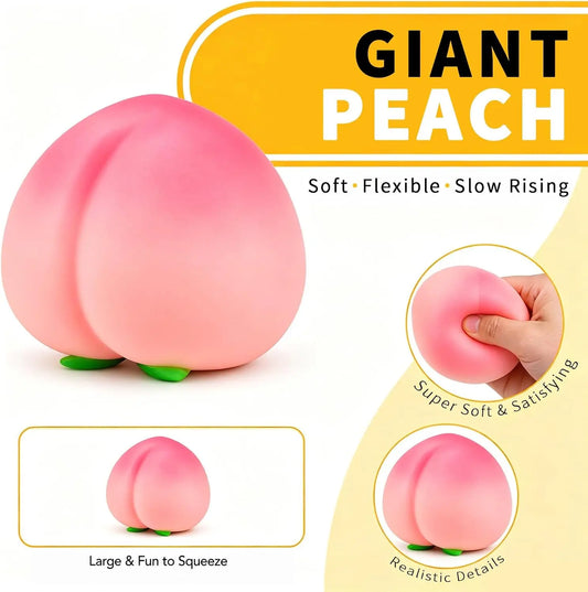 6 inch Peach Squishy, Jumbo Squeezy Fruit Stress Ball,