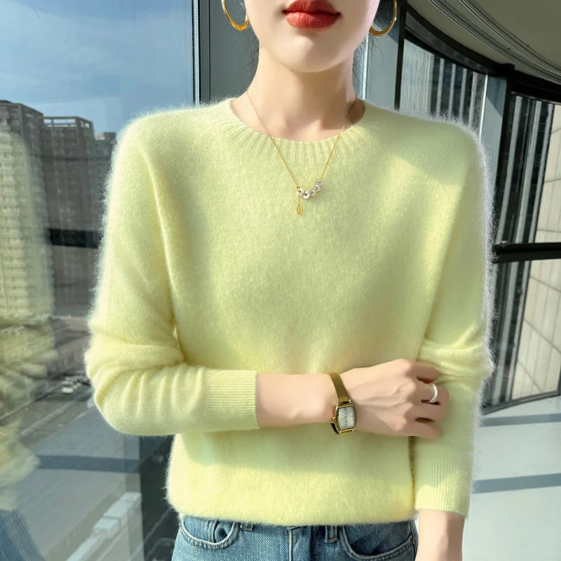 Basic Soft Knit Pullover Sweater, Round Neck, Long Sleeve, 12 colors with some sizes to 3XL
