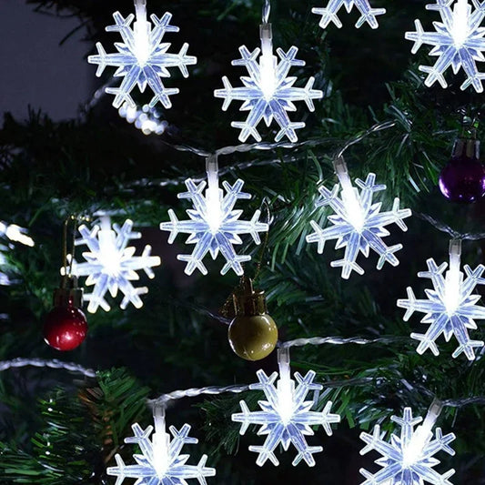 Christmas Snowflake LED String Lights in 3 colors of 6 different Lengths